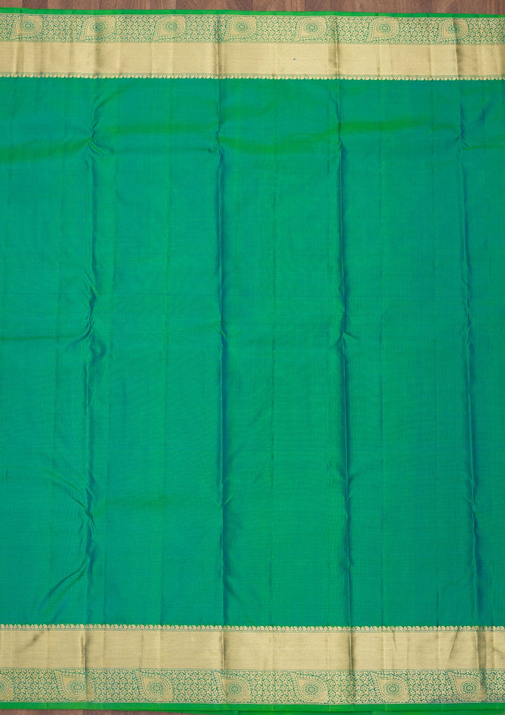 Leaf Green Zariwork Pure Silk Saree-Koskii