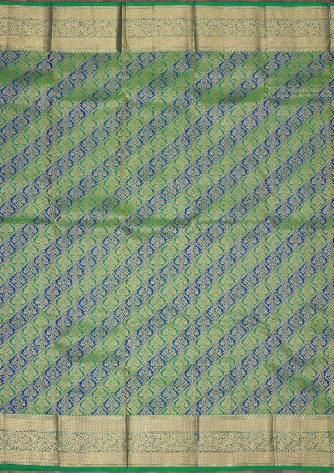 Leaf Green Zariwork Pure Silk Saree-Koskii