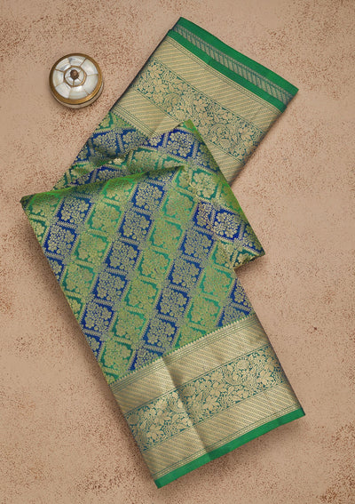 Leaf Green Zariwork Pure Silk Saree-Koskii