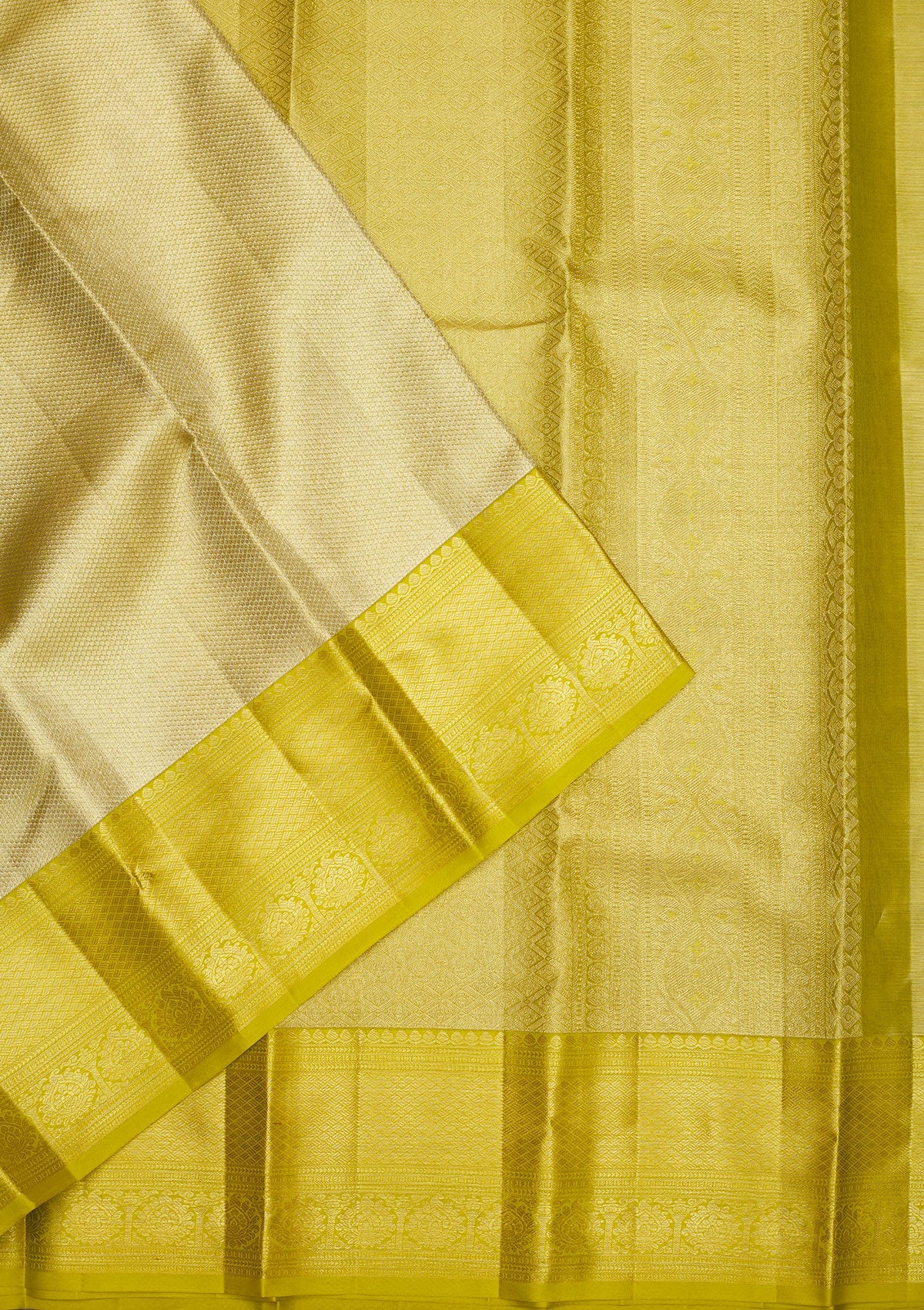 Leaf Green Zariwork Pure Silk Saree-Koskii