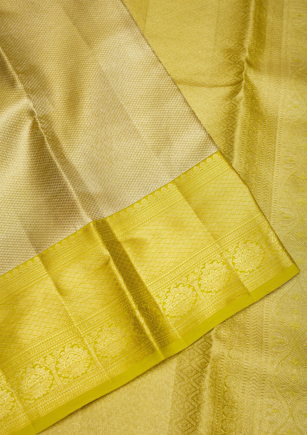 Leaf Green Zariwork Pure Silk Saree-Koskii