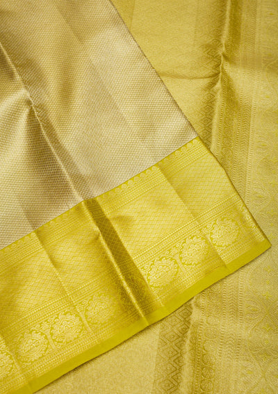 Leaf Green Zariwork Pure Silk Saree-Koskii