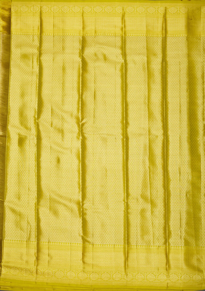 Leaf Green Zariwork Pure Silk Saree-Koskii