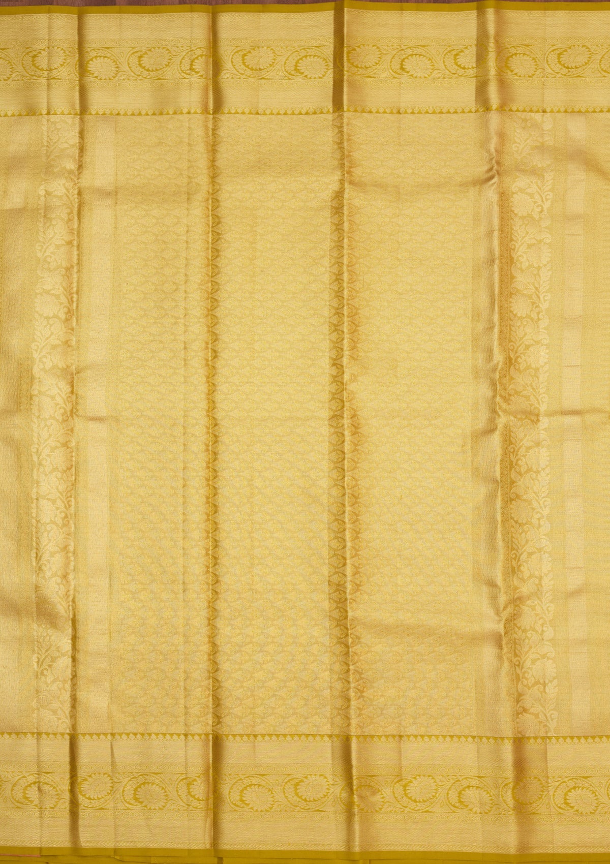 Lemon Yellow Zariwork Pure Silk Saree-Koskii