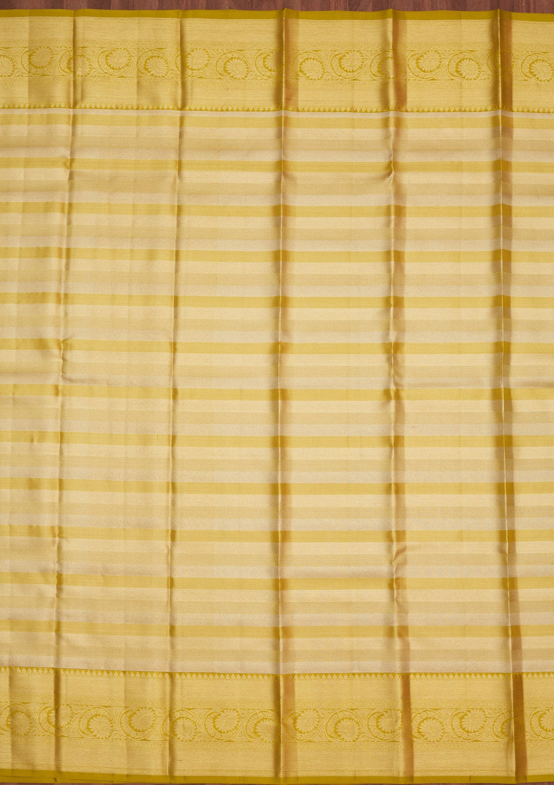 Lemon Yellow Zariwork Pure Silk Saree-Koskii