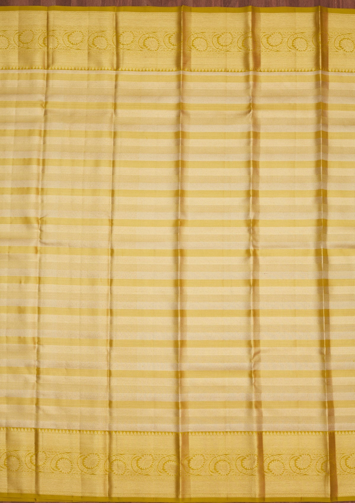 Lemon Yellow Zariwork Pure Silk Saree-Koskii