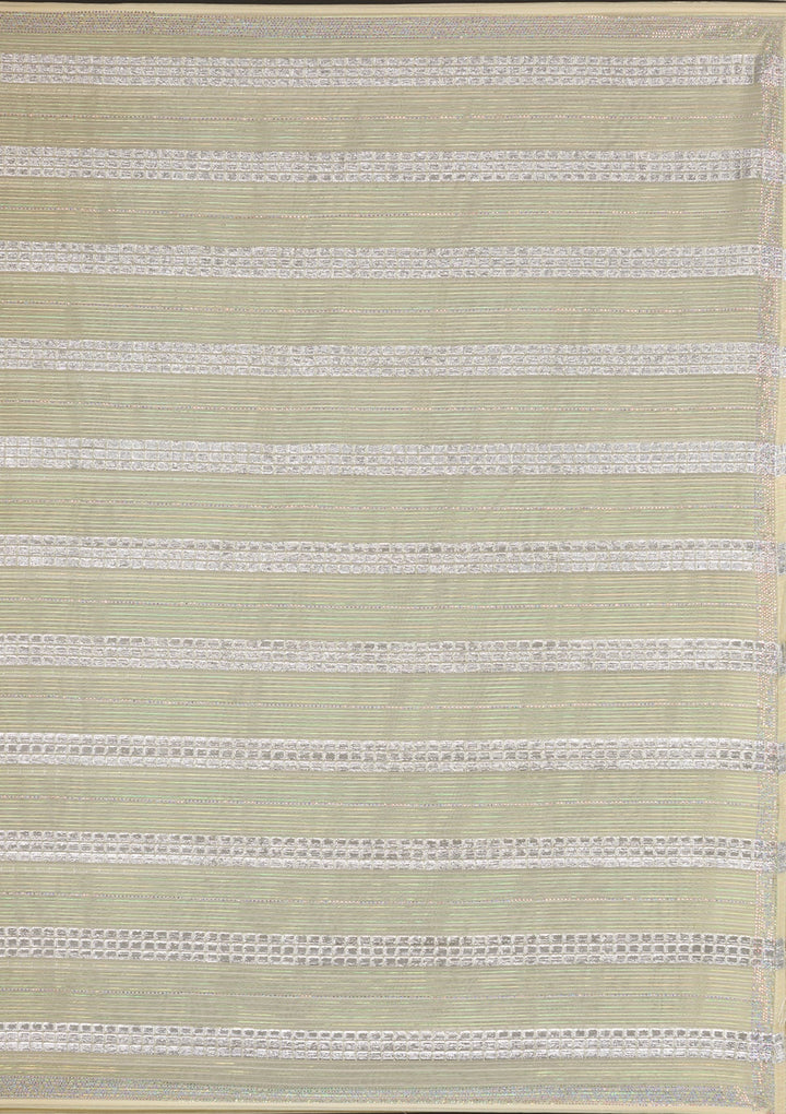 Lemon Yellow Mirrorwork Shimmer Georgette Saree-Koskii