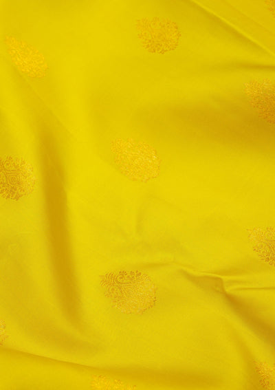 Lemon Yellow Zariwork Pure Silk Saree