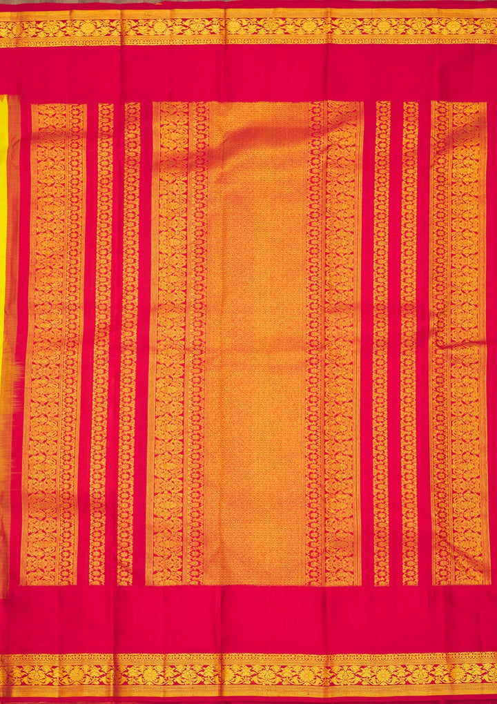 Lemon Yellow Zariwork Pure Silk Saree