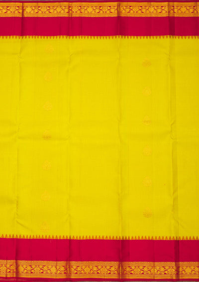 Lemon Yellow Zariwork Pure Silk Saree