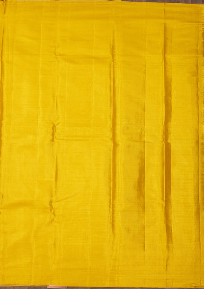 Lemon Yellow Zariwork Pure Silk Saree-Koskii