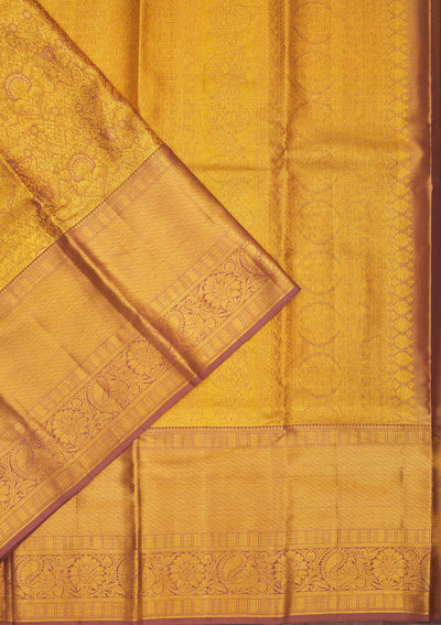 Light Brown Zariwork Pure Silk Saree-Koskii