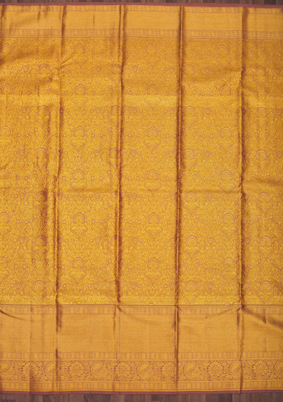 Light Brown Zariwork Pure Silk Saree-Koskii