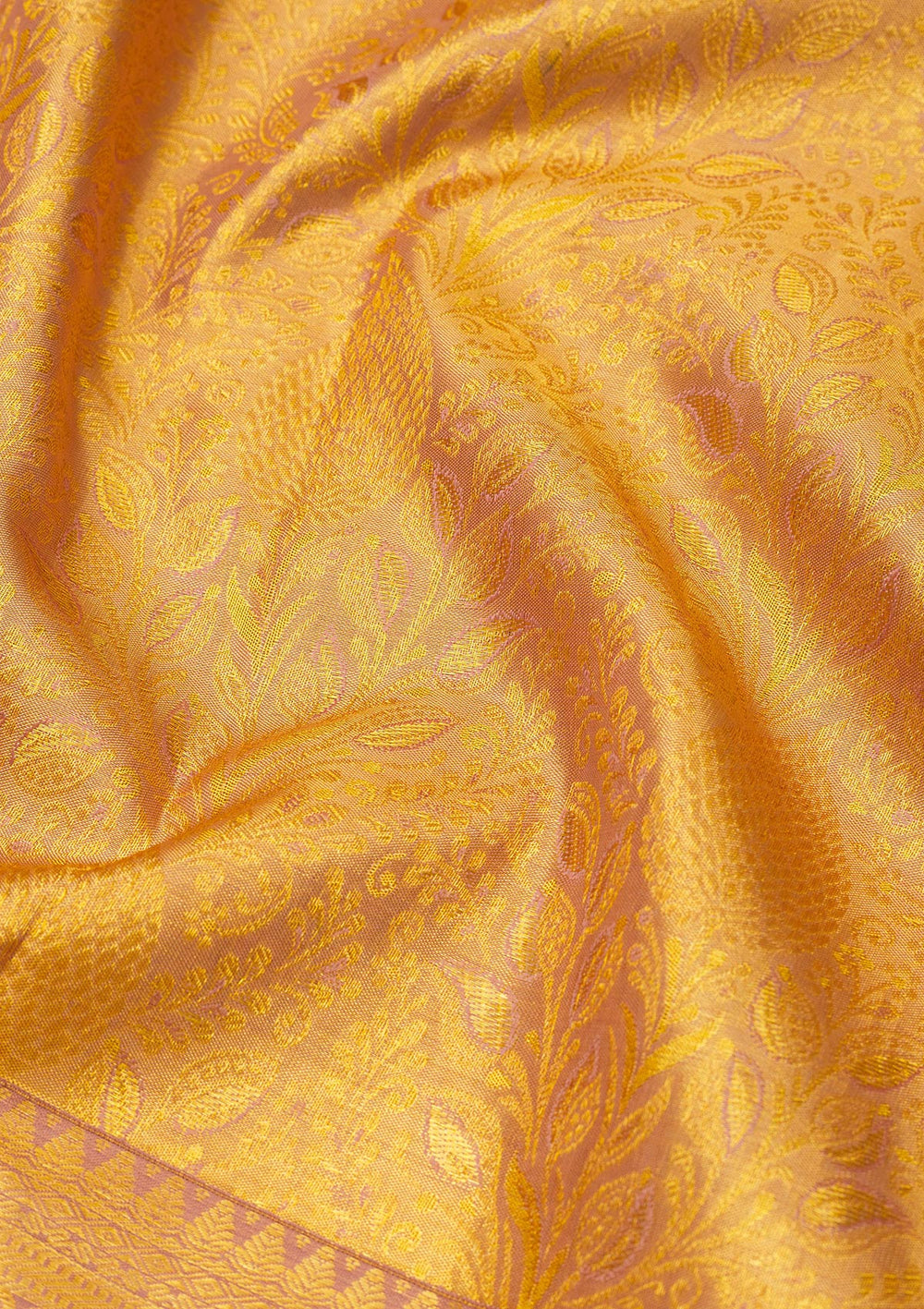 Light Brown Zariwork Pure Silk Saree-Koskii