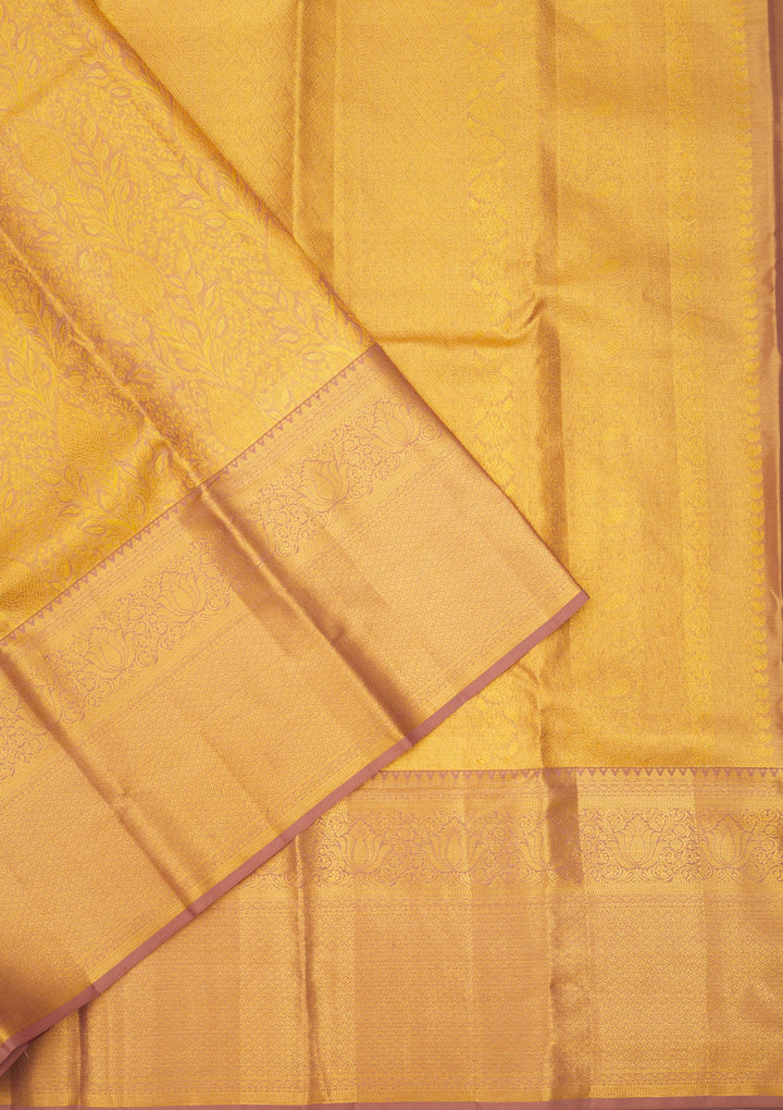 Light Brown Zariwork Pure Silk Saree-Koskii