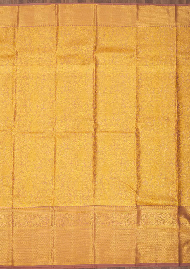 Light Brown Zariwork Pure Silk Saree-Koskii