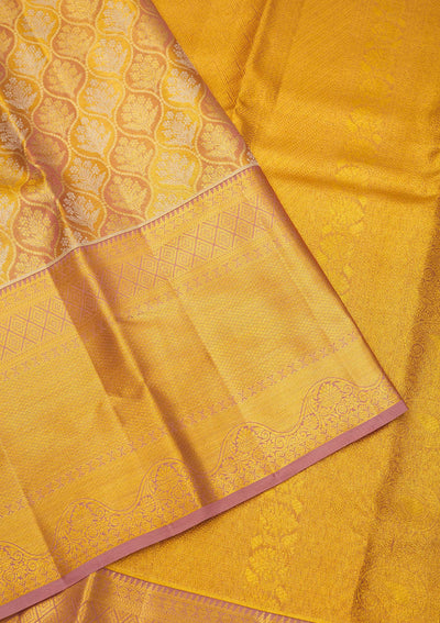 Light Brown Zariwork Pure Silk Saree-Koskii