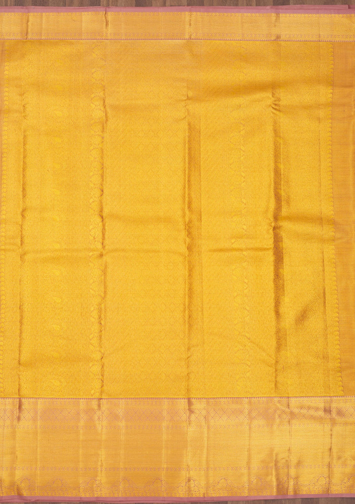 Light Brown Zariwork Pure Silk Saree-Koskii