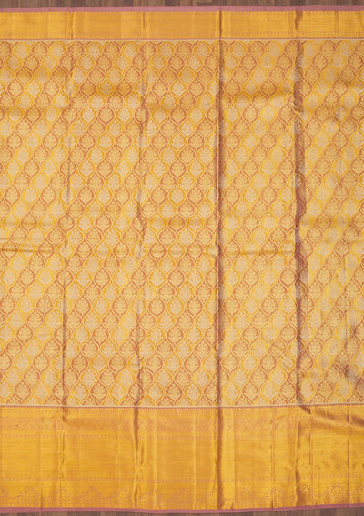 Light Brown Zariwork Pure Silk Saree-Koskii