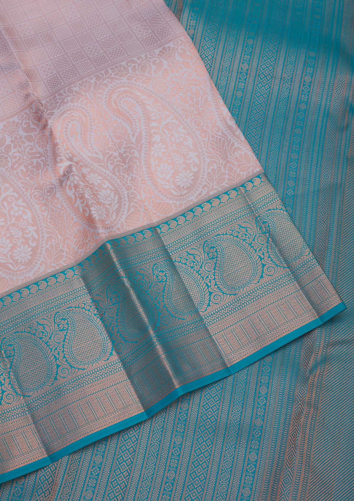 Light Grey Zariwork Pure Silk Saree-Koskii