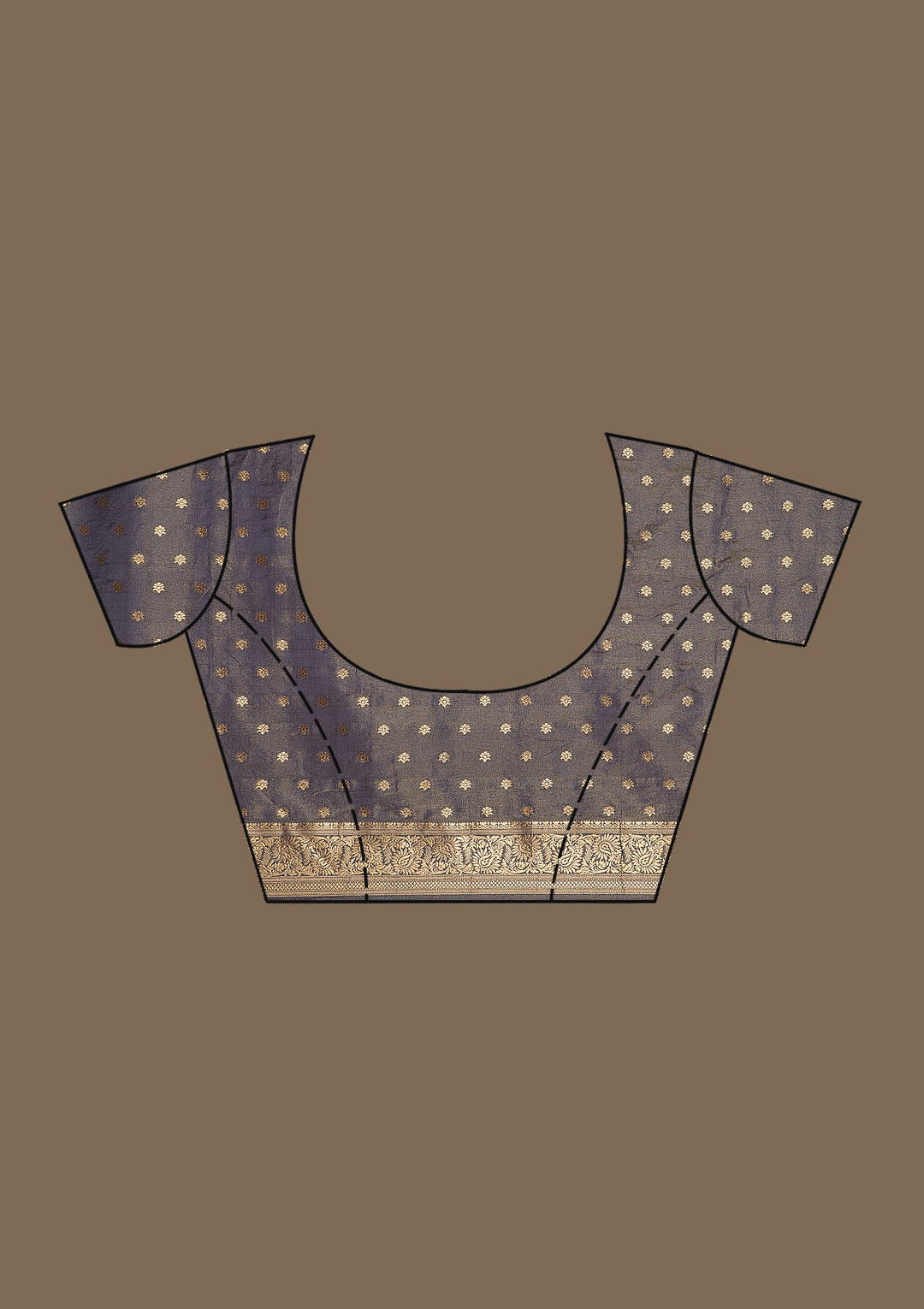 Light Grey Zariwork Raw Silk Saree-Koskii