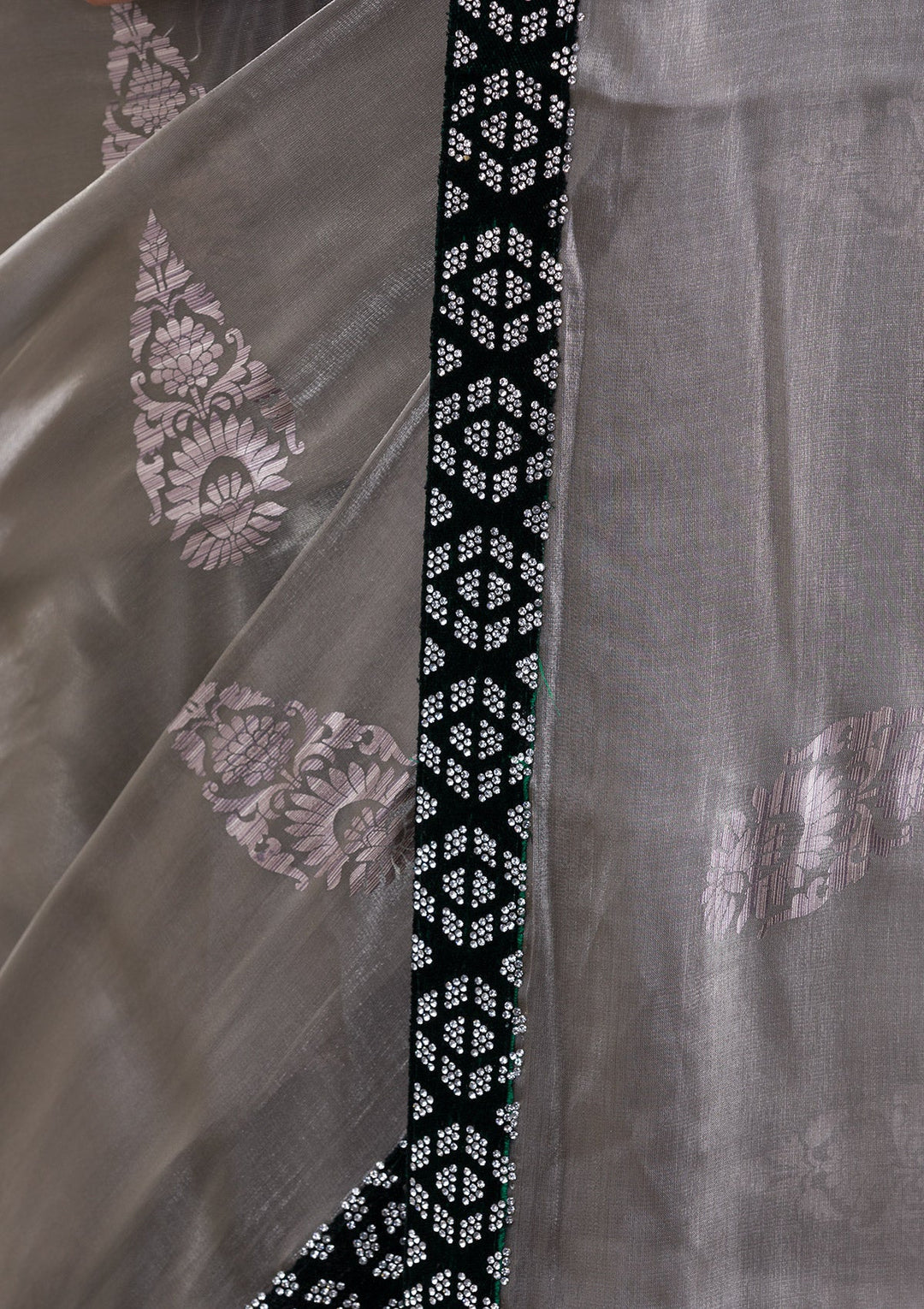 Pink Stonework Georgette Designer Saree-Koskii