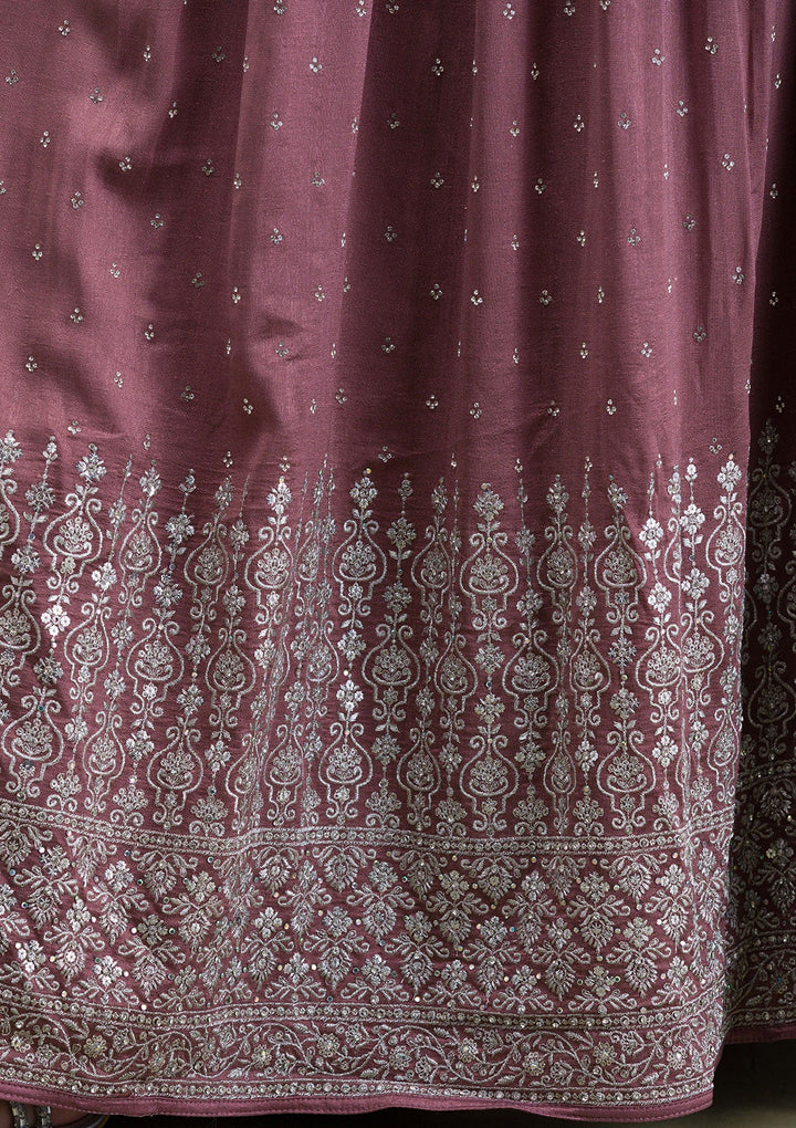 Light Brown Zariwork Georgette Readymade Salwar Suit-Koskii