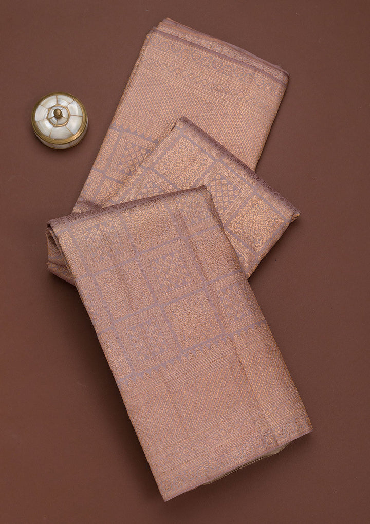 Grey Zariwork Pure Silk Saree-Koskii