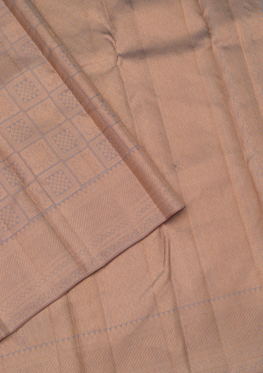 Grey Zariwork Pure Silk Saree-Koskii