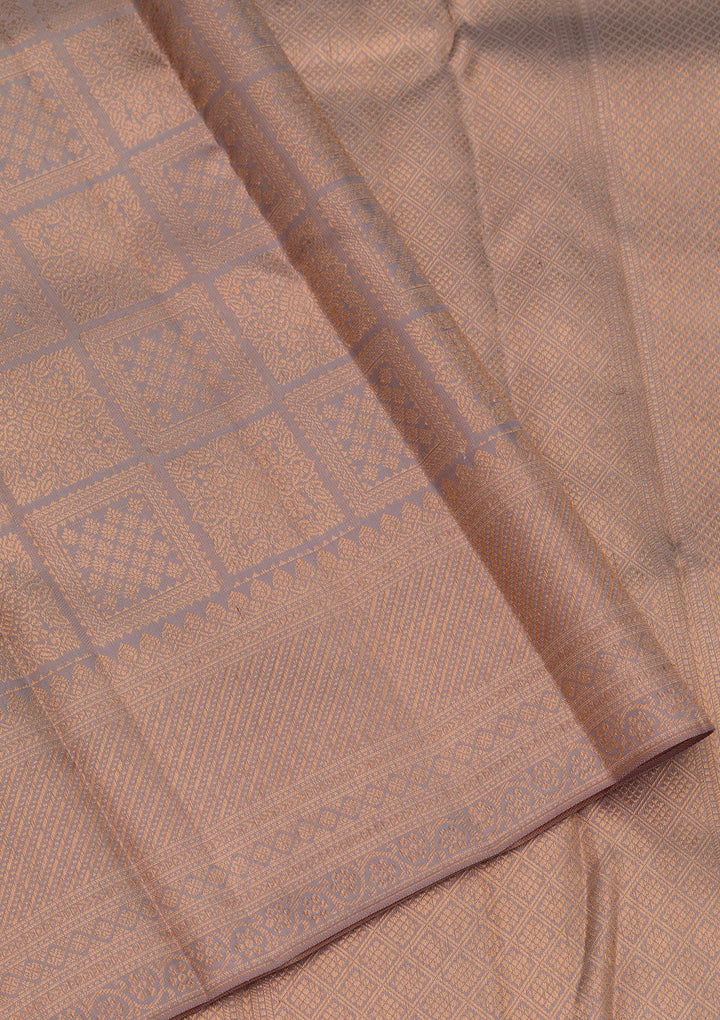 Grey Zariwork Pure Silk Saree-Koskii