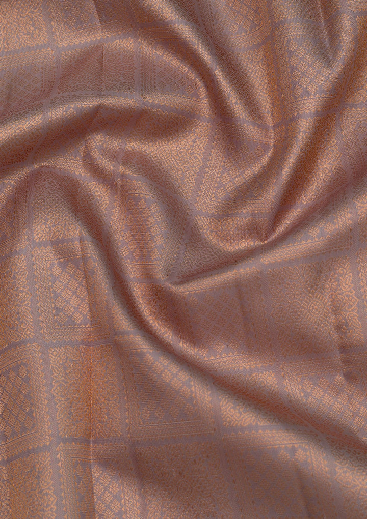 Grey Zariwork Pure Silk Saree-Koskii