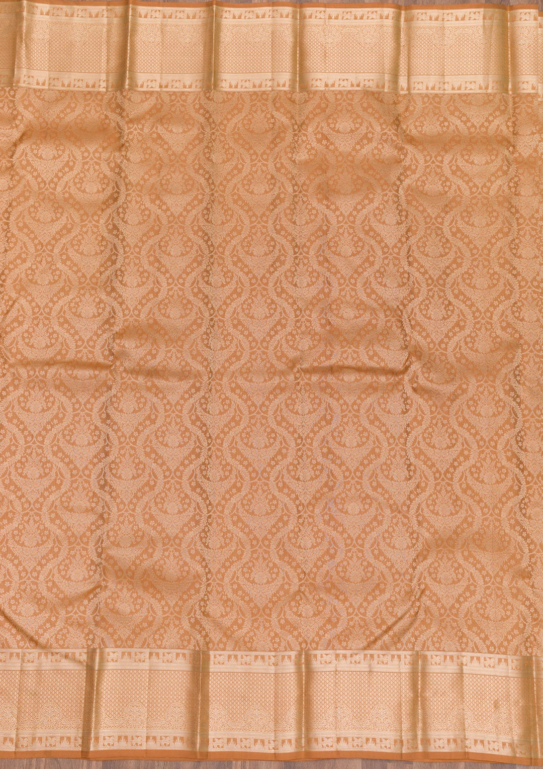 Light Brown Zariwork Pure Silk Saree-Koskii