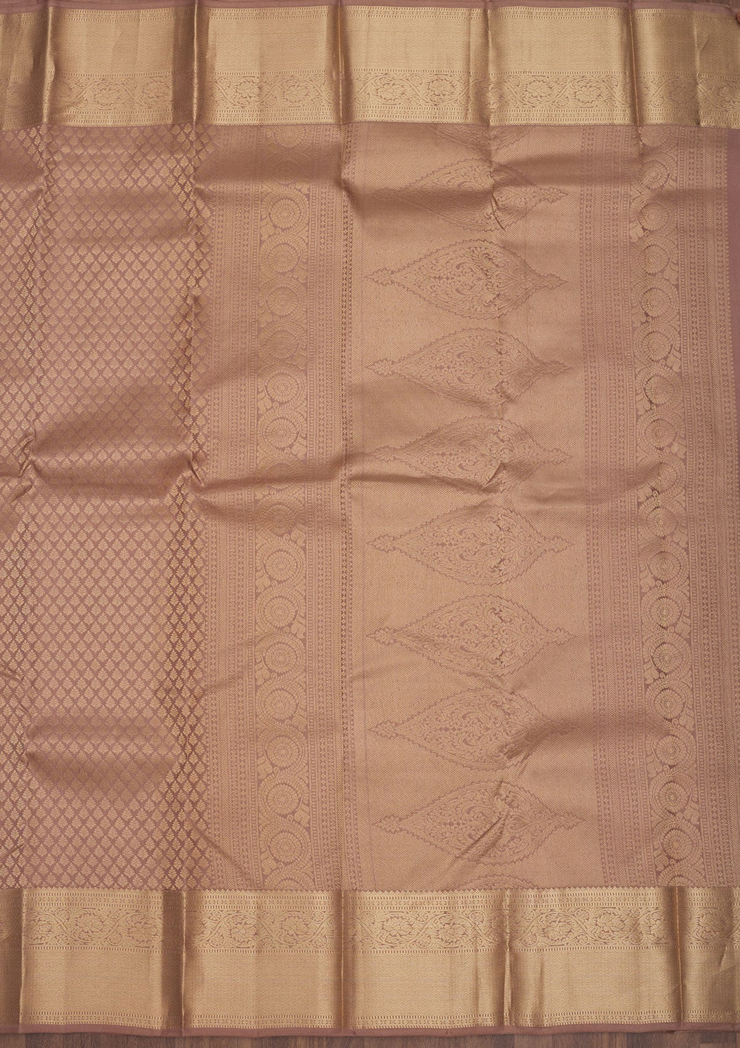 Light Brown Zariwork Pure Silk Saree-Koskii