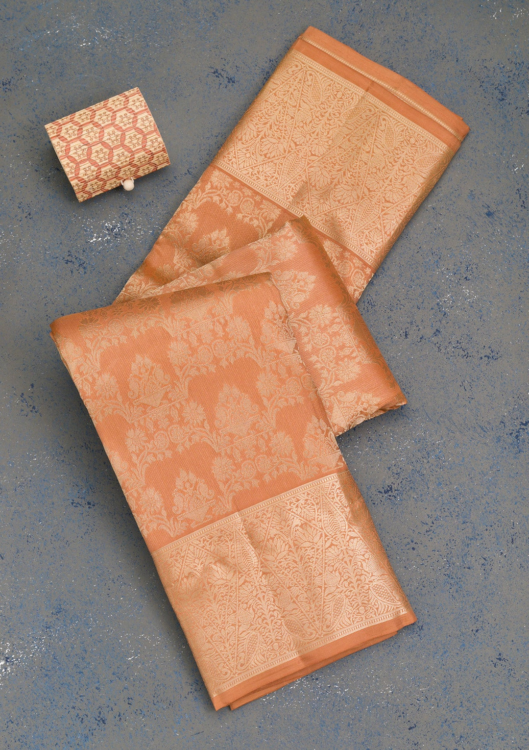 Light Brown Zariwork Pure Silk Saree-Koskii