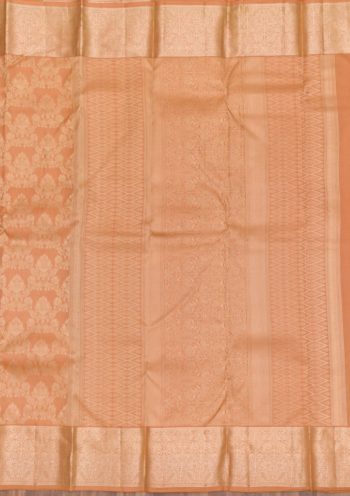 Light Brown Zariwork Pure Silk Saree-Koskii