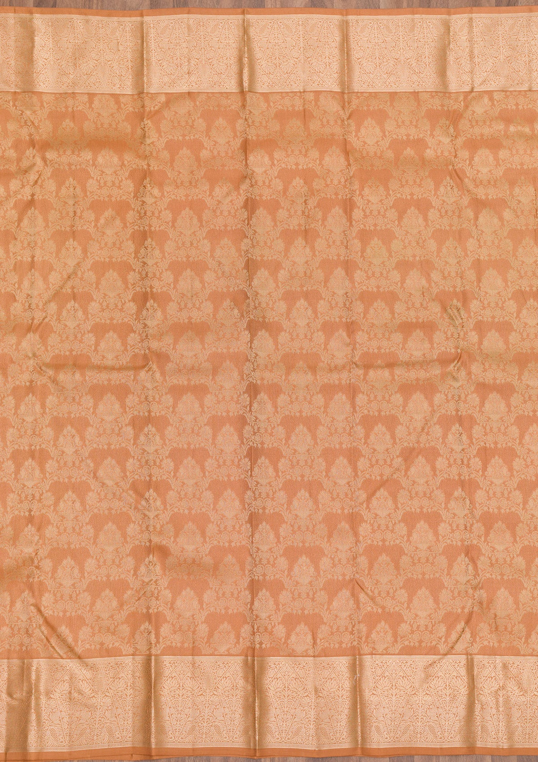 Light Brown Zariwork Pure Silk Saree-Koskii