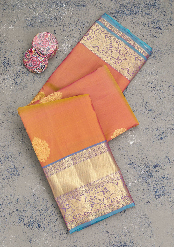 Light Brown Zariwork Pure Silk Saree-Koskii