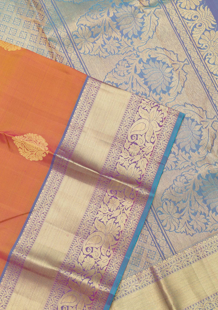 Light Brown Zariwork Pure Silk Saree-Koskii