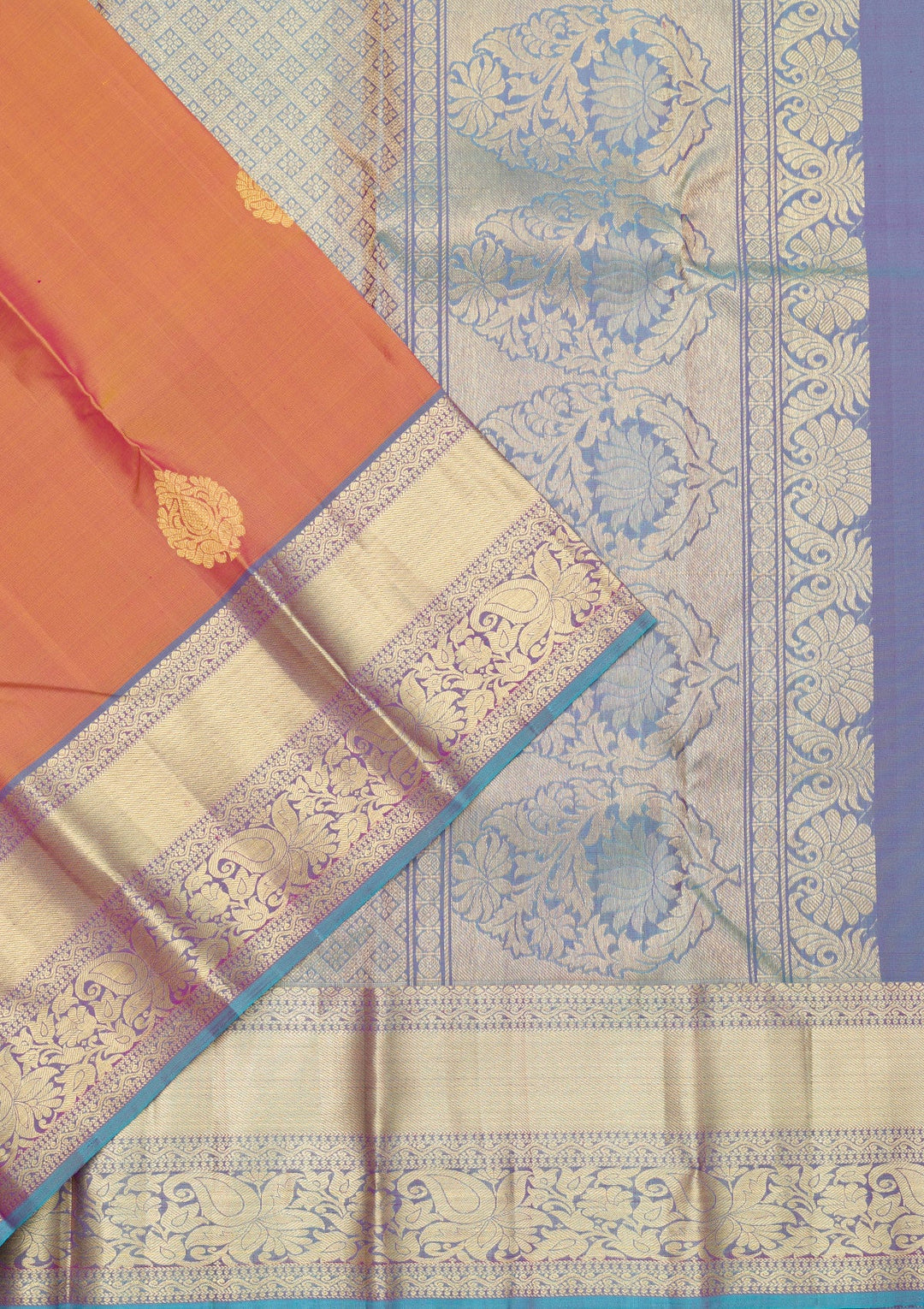 Light Brown Zariwork Pure Silk Saree-Koskii