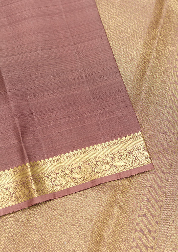 Light Brown Zariwork Pure Silk Saree-Koskii