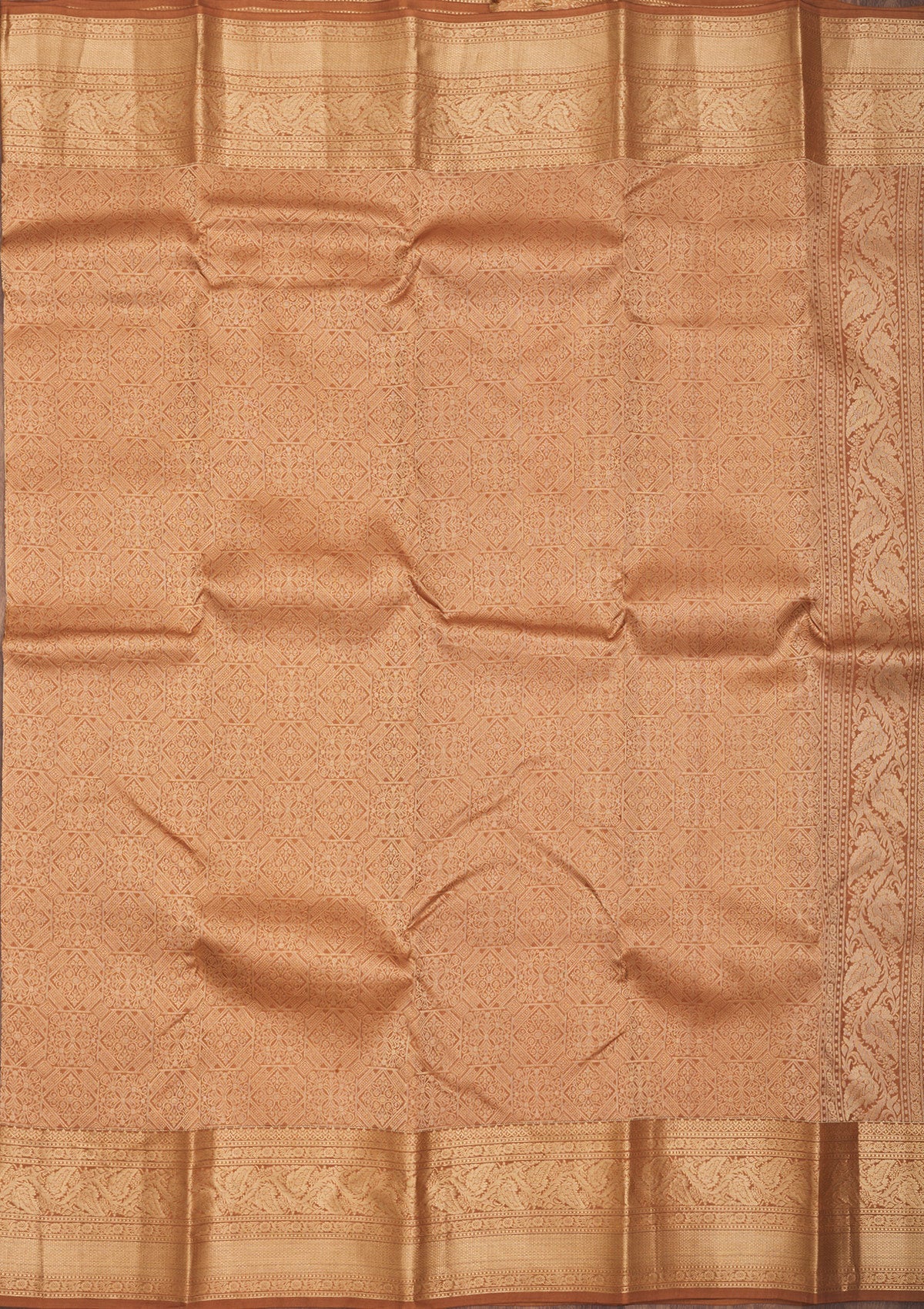 Light Brown Zariwork Pure Silk Saree