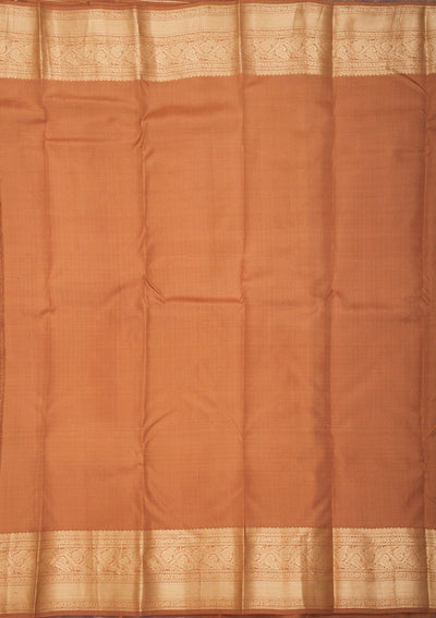 Light Brown Zariwork Pure Silk Saree