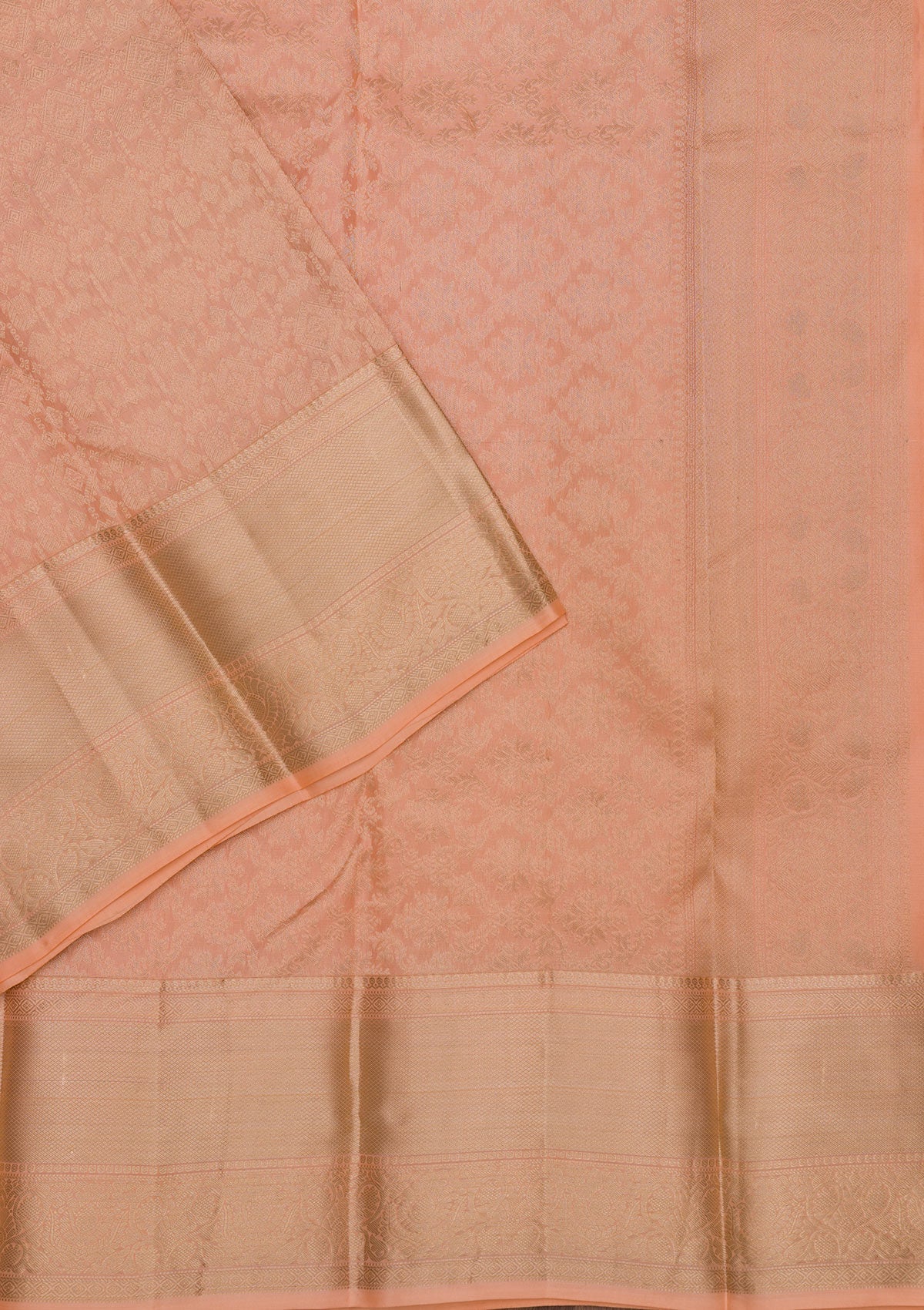 Light Brown Zariwork Pure Silk Saree-Koskii