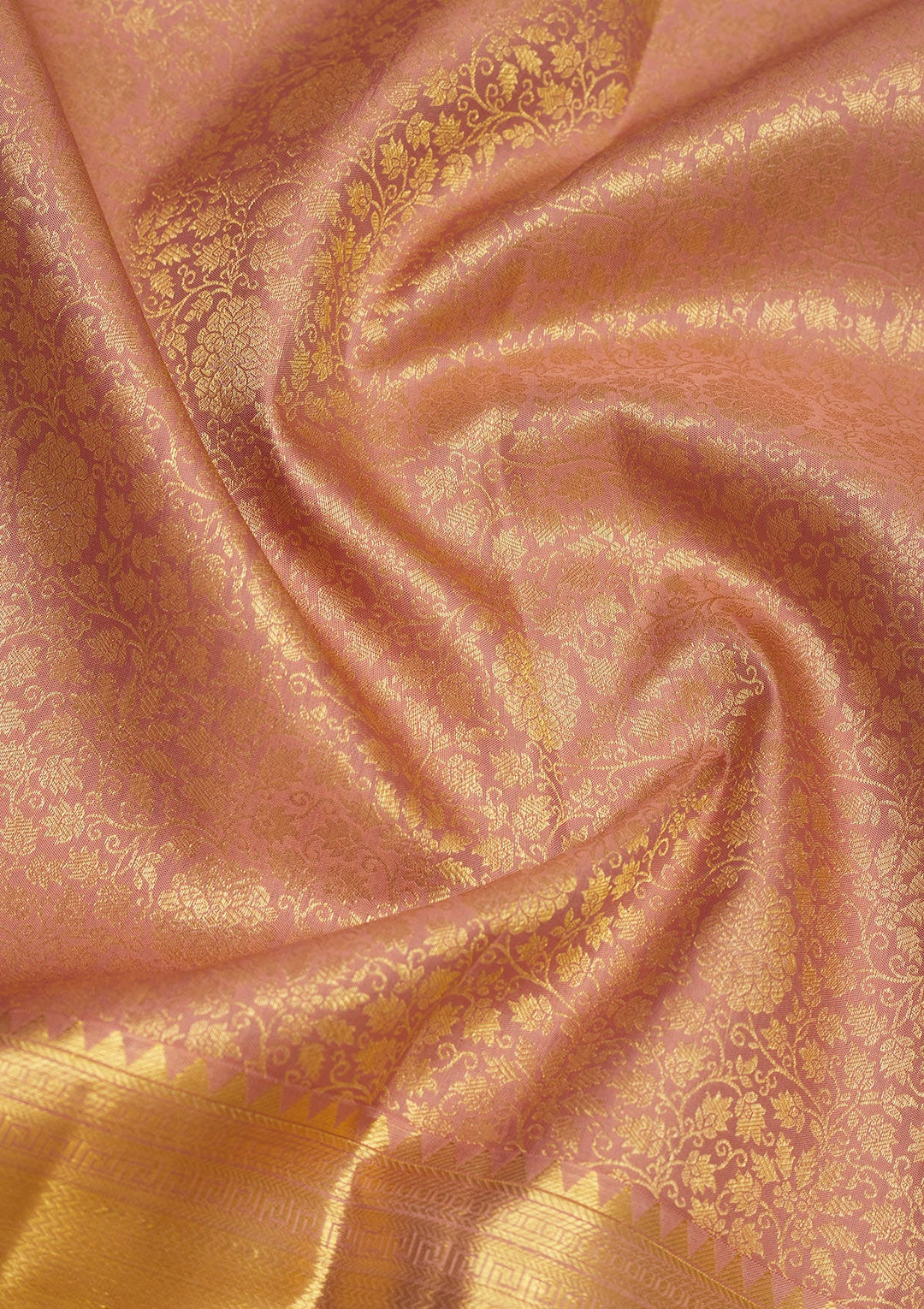 Light Brown Zariwork Pure Silk Saree-Koskii