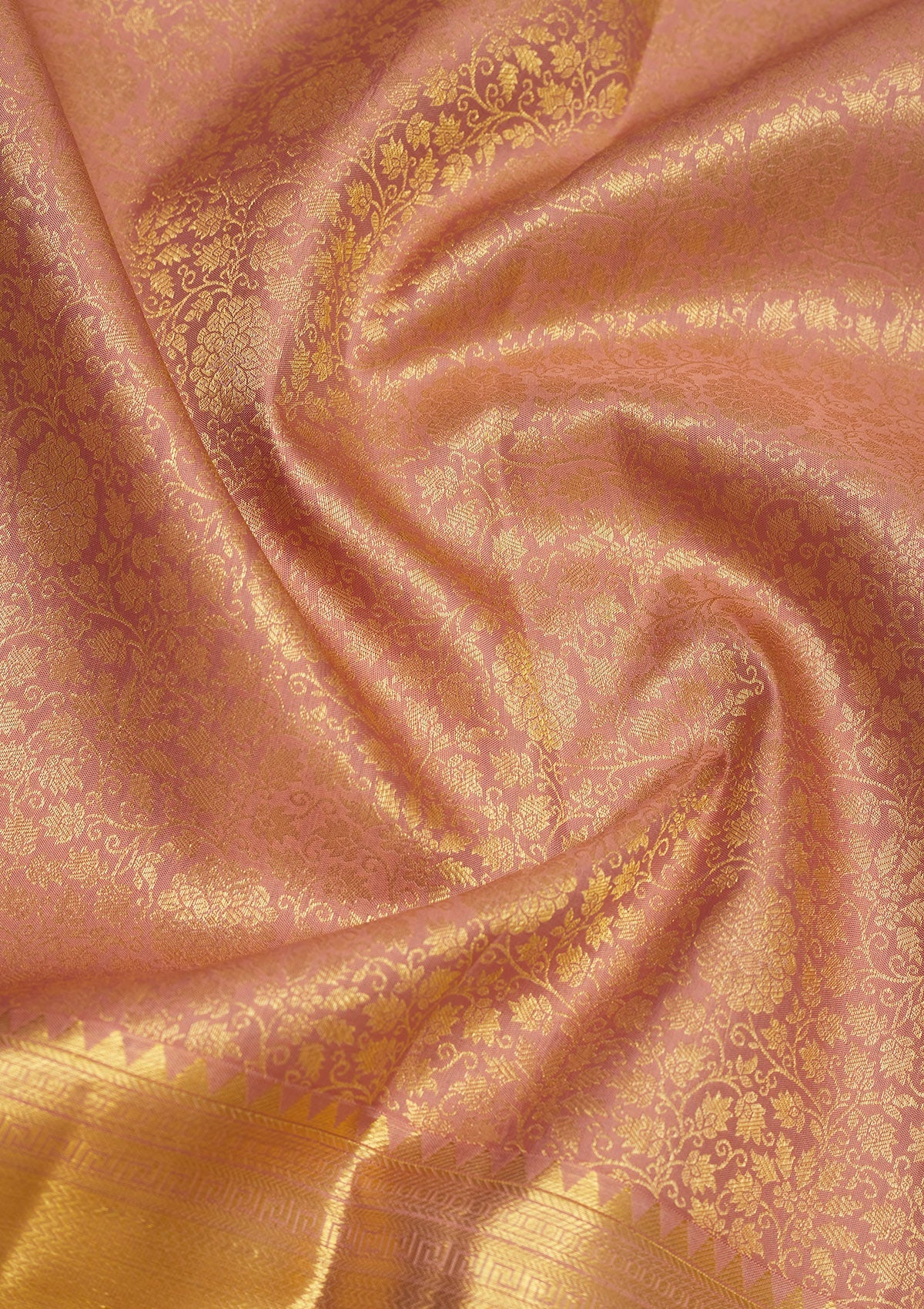 Light Brown Zariwork Pure Silk Saree-Koskii