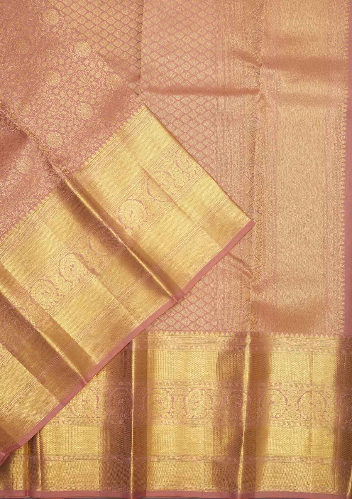 Light Brown Zariwork Pure Silk Saree-Koskii