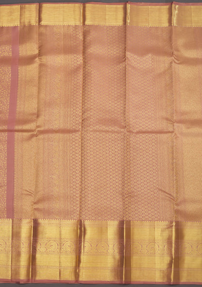 Light Brown Zariwork Pure Silk Saree-Koskii