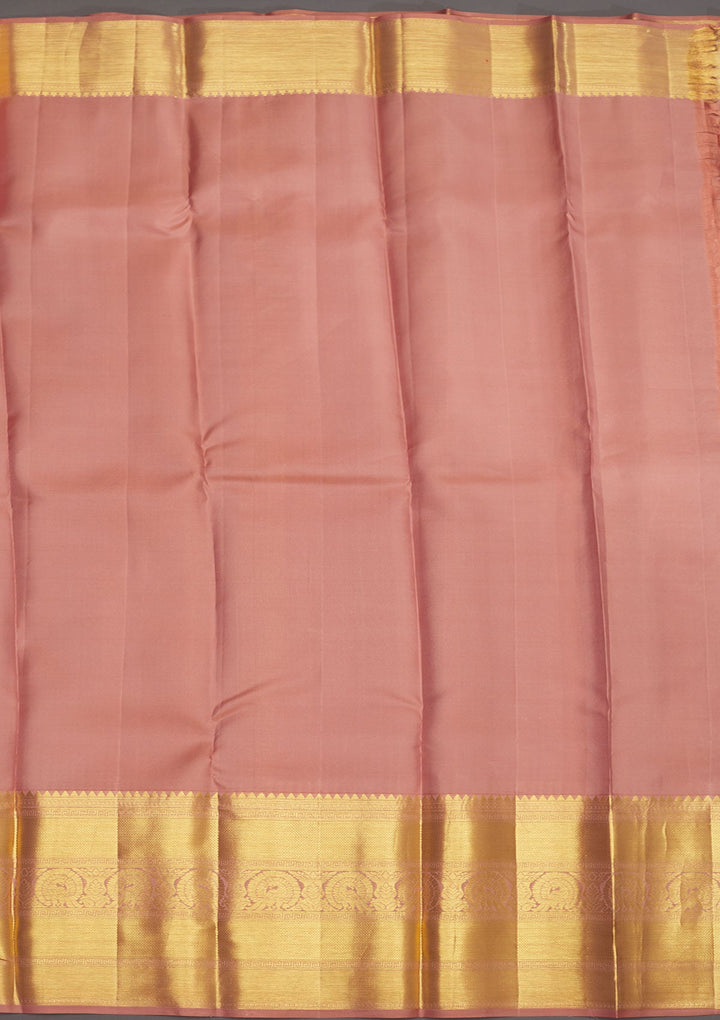 Light Brown Zariwork Pure Silk Saree-Koskii