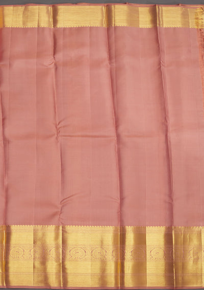 Light Brown Zariwork Pure Silk Saree-Koskii