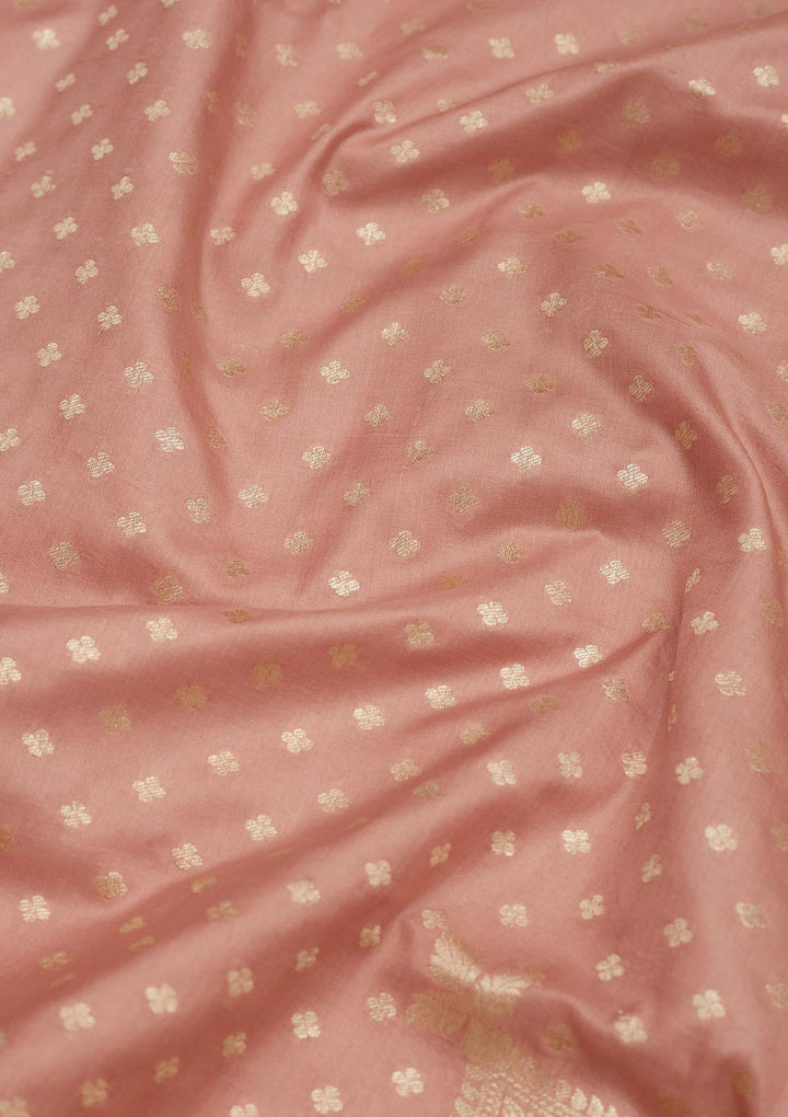 Light Brown Zariwork Pure Silk Saree-Koskii